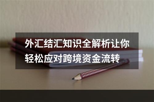 外汇结汇知识全解析让你轻松应对跨境资金流转